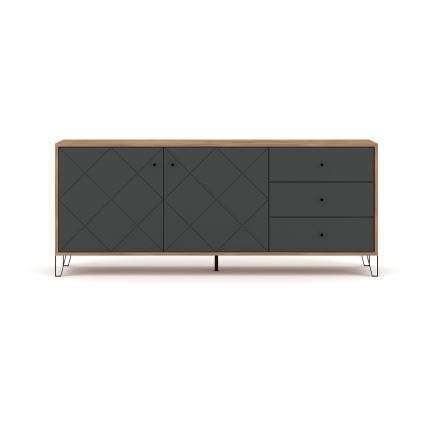 Kommode SULA Craft‑Eiche/Schwarz