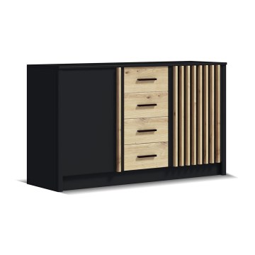 Kommode TAYLER schwarz/Eiche Craft