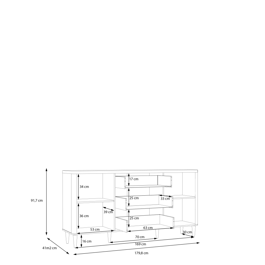 Kommode VIRO mit Schubladen, braun/beige