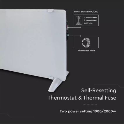Konvektionsheizung 1000/2000W/230V IP24