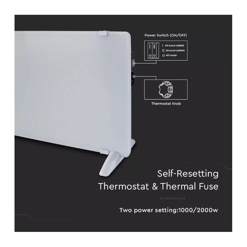 Konvektionsheizung 1000/2000W/230V IP24