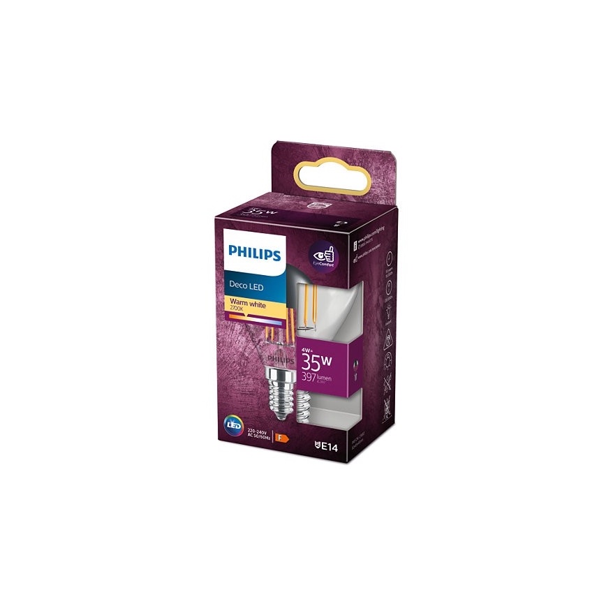 Kopfspiegellampe DECO Philips P45 E14/4W/230V 2700K
