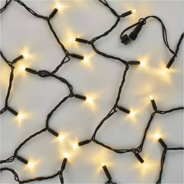 Koppelbare Lichterkette 50xLED/5m IP44 warmweiß schwarz