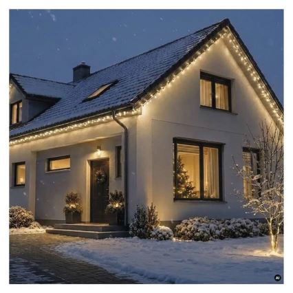 Koppelbare Lichterkette 50xLED/5m IP44 warmweiß weiß