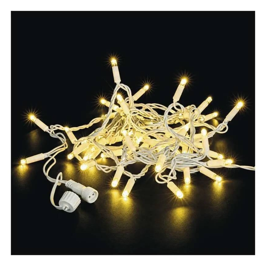 Koppelbare Lichterkette 50xLED/5m IP44 warmweiß weiß
