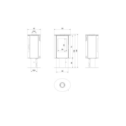 Kratki - Kamin-Eisenofen 8 kW 150 mm