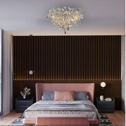 Kristall-Anbaukronleuchter 12xG9/40W/230V glänzendes Chrom