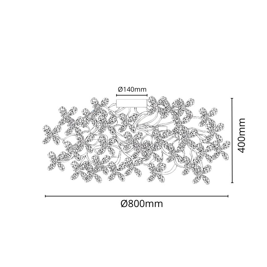 Kristall-Aufbaukronleuchter 12xG9/40W/230V bunt