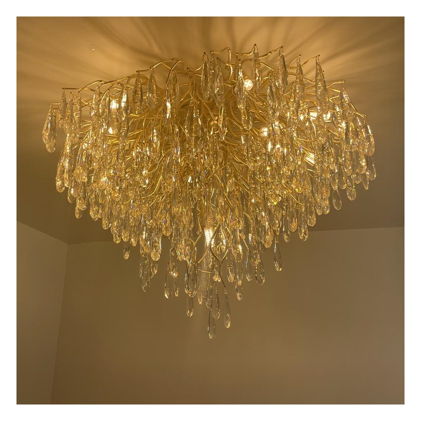 Kristall-Aufbaukronleuchter 12xG9/40W/230V golden