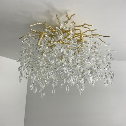 Kristall-Aufbaukronleuchter 9xG9/40W/230V golden