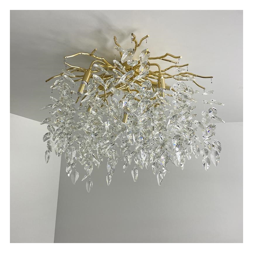 Kristall-Aufbaukronleuchter 9xG9/40W/230V golden