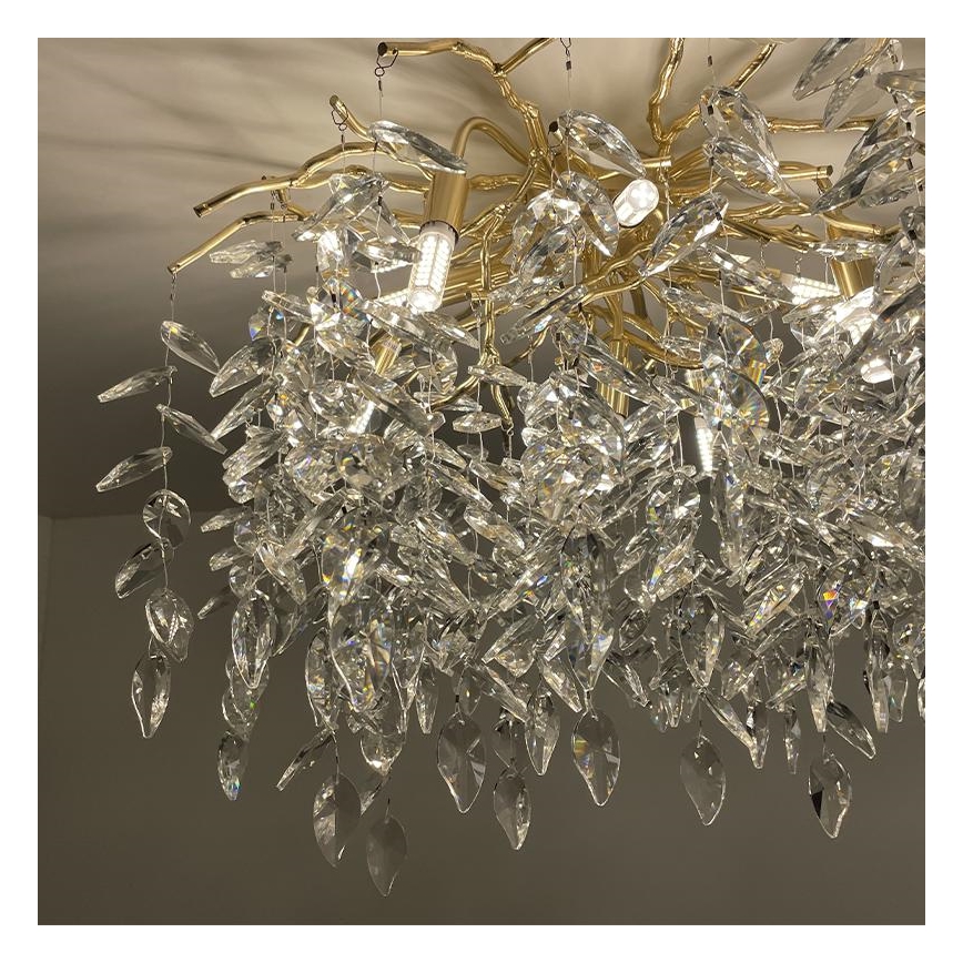 Kristall-Aufbaukronleuchter 9xG9/40W/230V golden