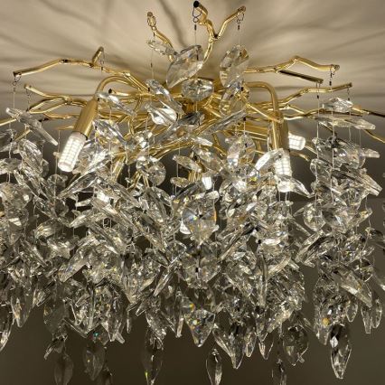 Kristall-Aufbaukronleuchter 9xG9/40W/230V golden
