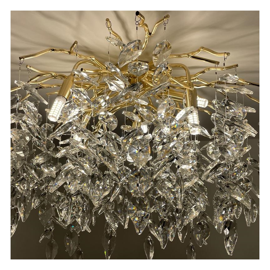 Kristall-Aufbaukronleuchter 9xG9/40W/230V golden