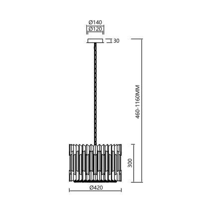 Kristall-Kronleuchter an Kette RITZ 7xE14/40W/230V Chrom