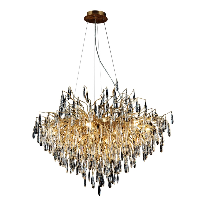 Kristall-Kronleuchter an Schnur 11xG9/40W/230V golden