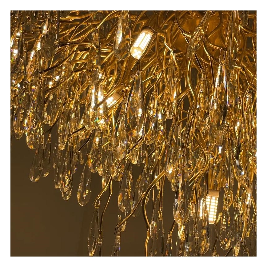 Kristall-Kronleuchter an Schnur 11xG9/40W/230V golden
