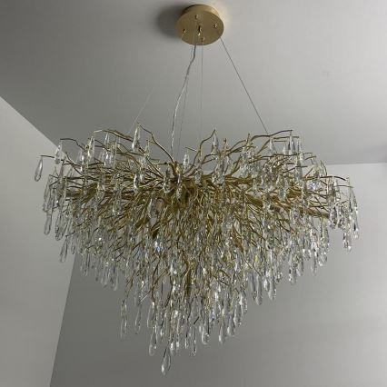 Kristall-Kronleuchter an Schnur 11xG9/40W/230V golden