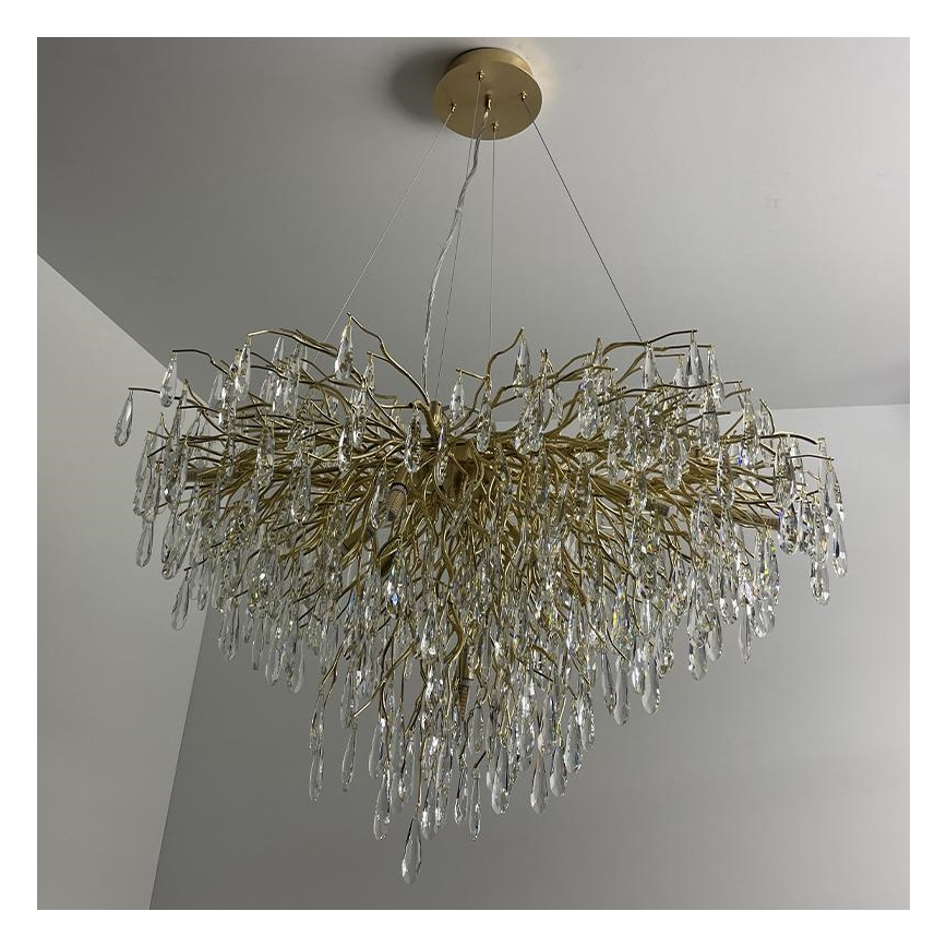 Kristall-Kronleuchter an Schnur 11xG9/40W/230V golden