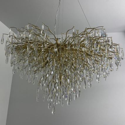 Kristall-Kronleuchter an Schnur 11xG9/40W/230V golden