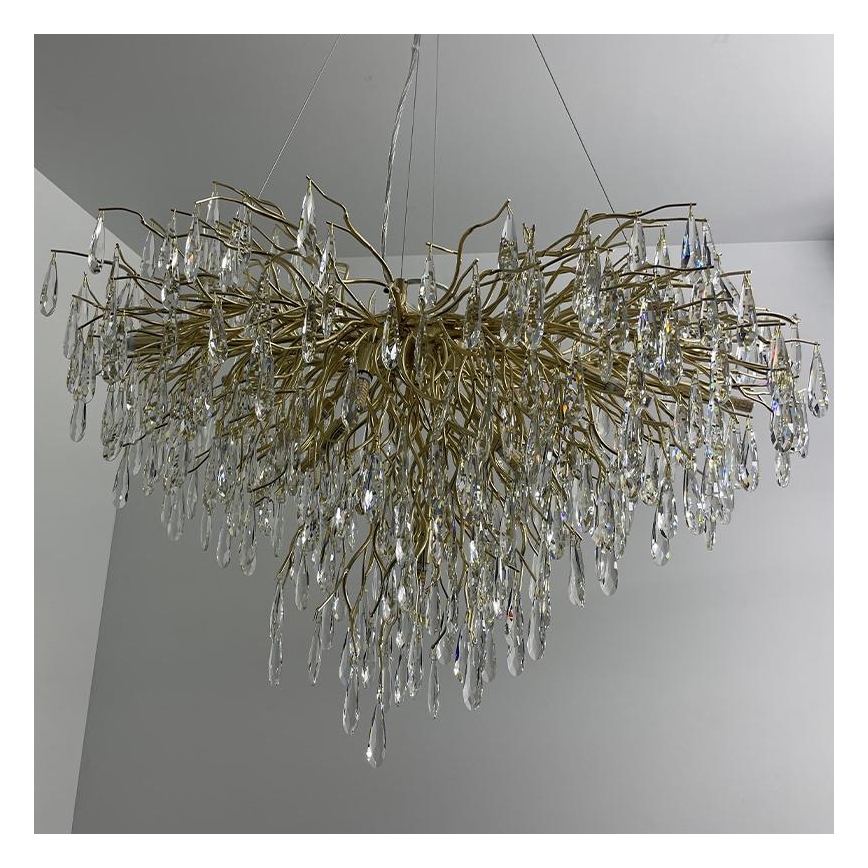 Kristall-Kronleuchter an Schnur 11xG9/40W/230V golden