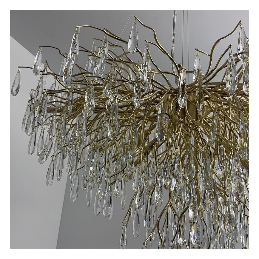 Kristall-Kronleuchter an Schnur 11xG9/40W/230V golden