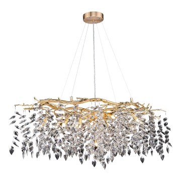 Kristall-Kronleuchter an Schnur 12xG9/40W/230V golden
