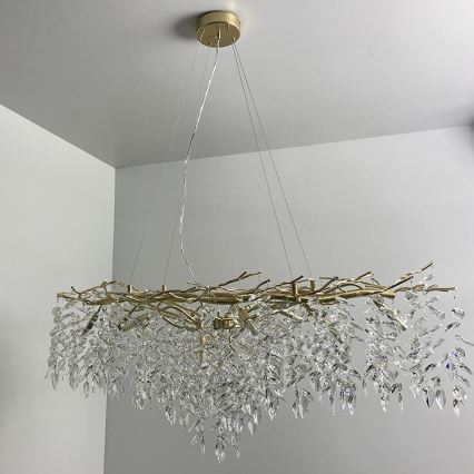 Kristall-Kronleuchter an Schnur 12xG9/40W/230V golden