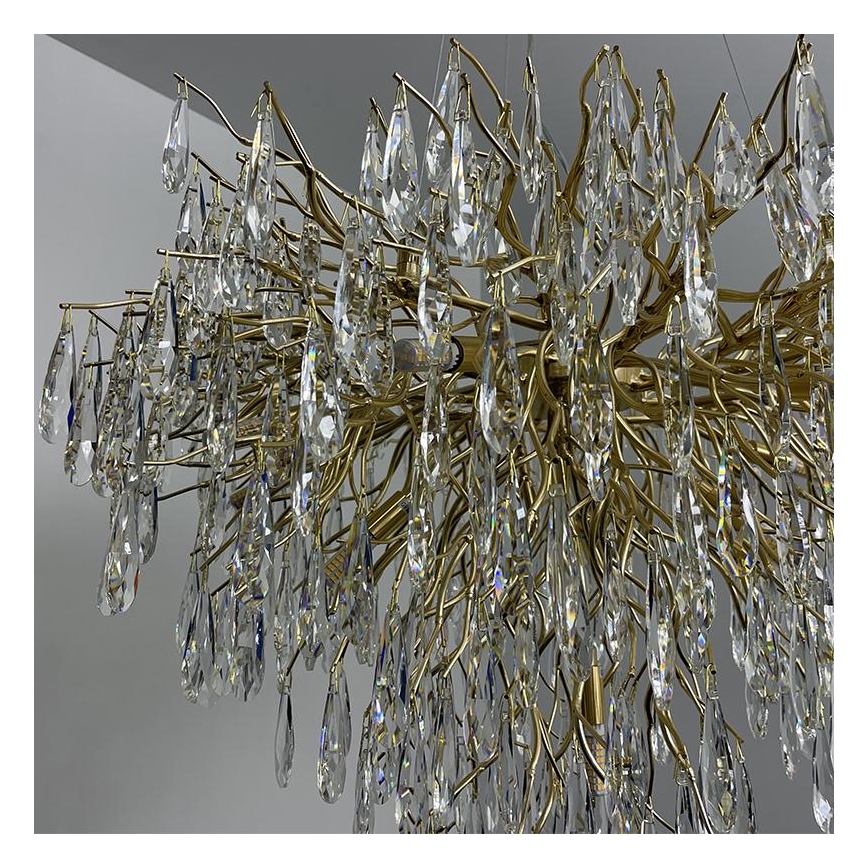 Kristall-Kronleuchter an Schnur 12xG9/40W/230V golden