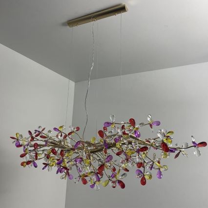 Kristall-Kronleuchter an Schnur 13xG9/40W/230V bunt