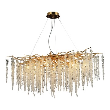 Kristall-Kronleuchter an Schnur 13xG9/40W/230V golden