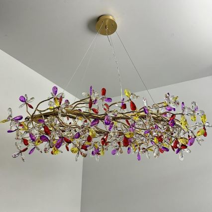 Kristall-Kronleuchter an Schnur 16xG9/40W/230V bunt