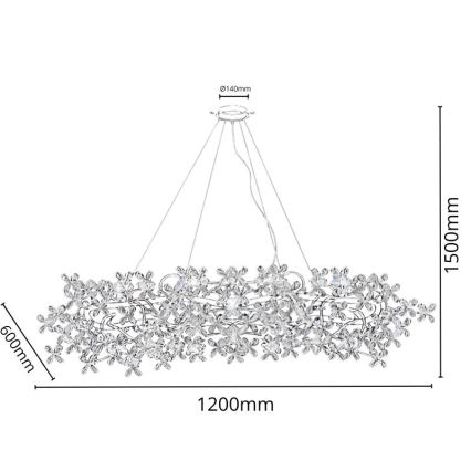 Kristall-Kronleuchter an Schnur 16xG9/40W/230V bunt