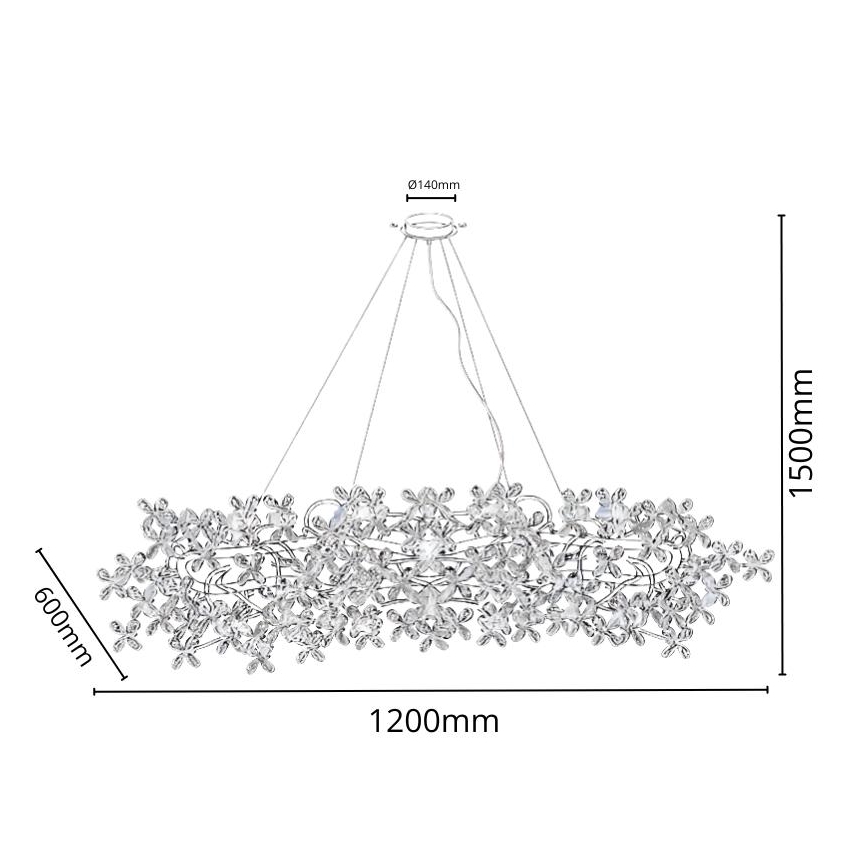 Kristall-Kronleuchter an Schnur 16xG9/40W/230V bunt