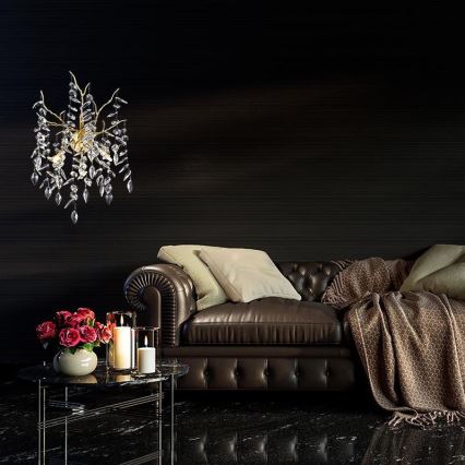 Kristall-Wandleuchte 3xG9/40W/230V golden