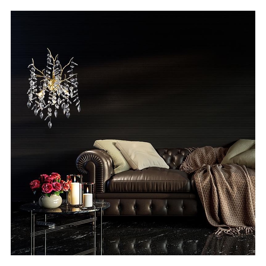 Kristall-Wandleuchte 3xG9/40W/230V golden