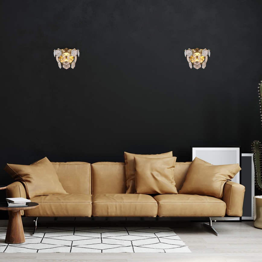 Kristall-Wandleuchte DIANA 2xE14/40W/230V gold