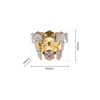 Kristall-Wandleuchte DIANA 2xE14/40W/230V gold