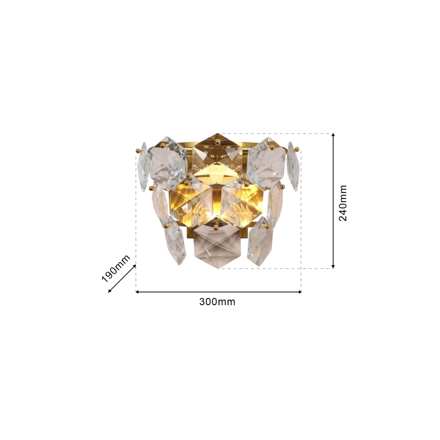 Kristall-Wandleuchte DIANA 2xE14/40W/230V gold