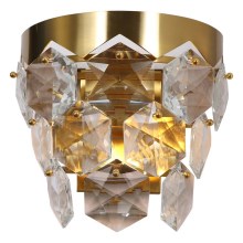 Kristall-Wandleuchte GRACE 2xE14/40W/230V gold