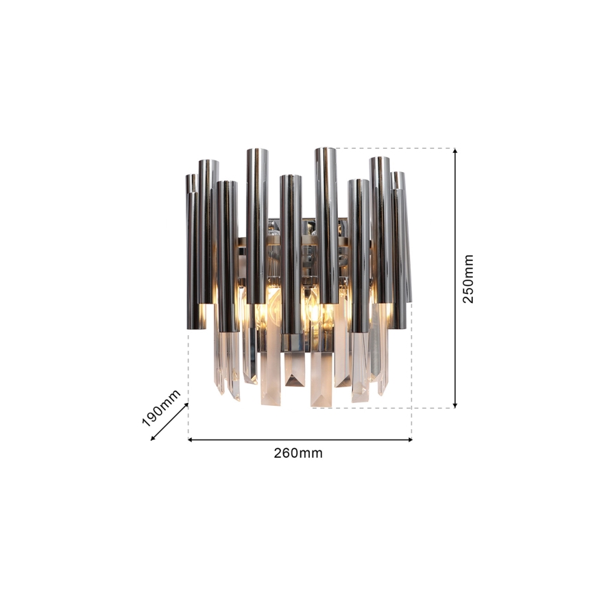 Kristall-Wandleuchte MADISON 2xE14/40W/230V glänzendes Chrom