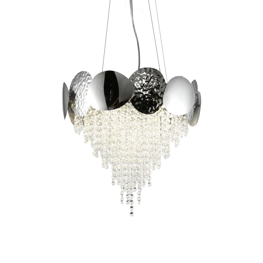 Kristall-Pendelkronleuchter LORD 8xGU10/50W/230V Glanz Chrom