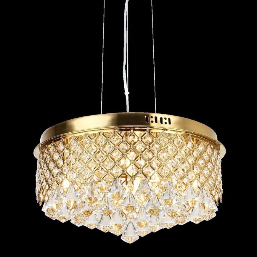 Kronleuchter an Aufhängung AMAPOLI 7xG9/28W/230V d 45 cm golden