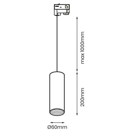 Kronleuchter an einem Strang für 3-Phasen-Schienensystem PIPE 1xGU10/25W/230V weiß