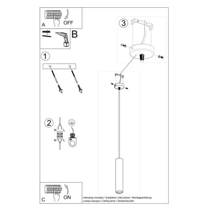 Kronleuchter an einer Litze LUVO 1xGU10/40W/230V