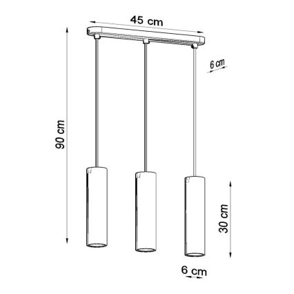 Kronleuchter an einer Litze LUVO 3xGU10/40W/230V