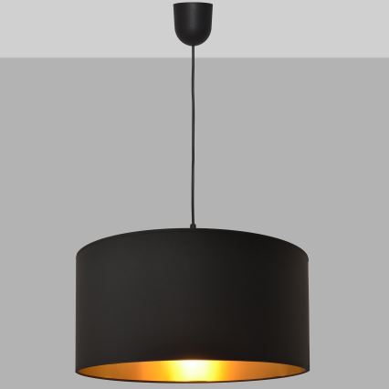 Kronleuchter an einer Schnur ALBA 1xE27/15W/230V d. 40 cm schwarz/gold