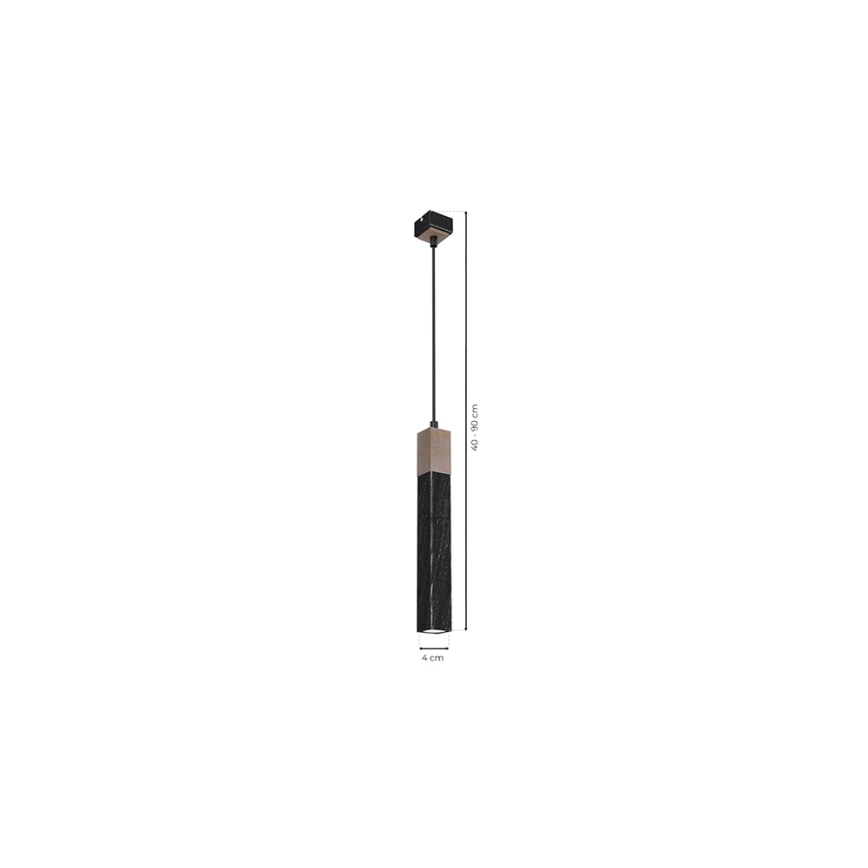 Kronleuchter an einer Schnur SOLO 1xGU10/MR11/40W/230V schwarz