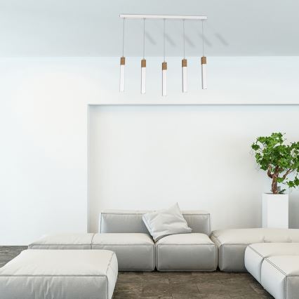 Kronleuchter an einer Schnur SOLO 5xGU10/MR11/40W/230V weiß