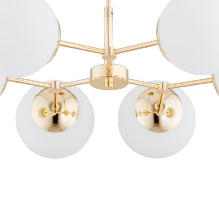 Kronleuchter an einer Stange FOTON 6xE14/40W/230V gold/weiß